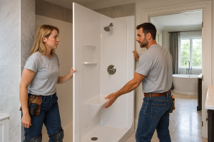 acrylic shower installation